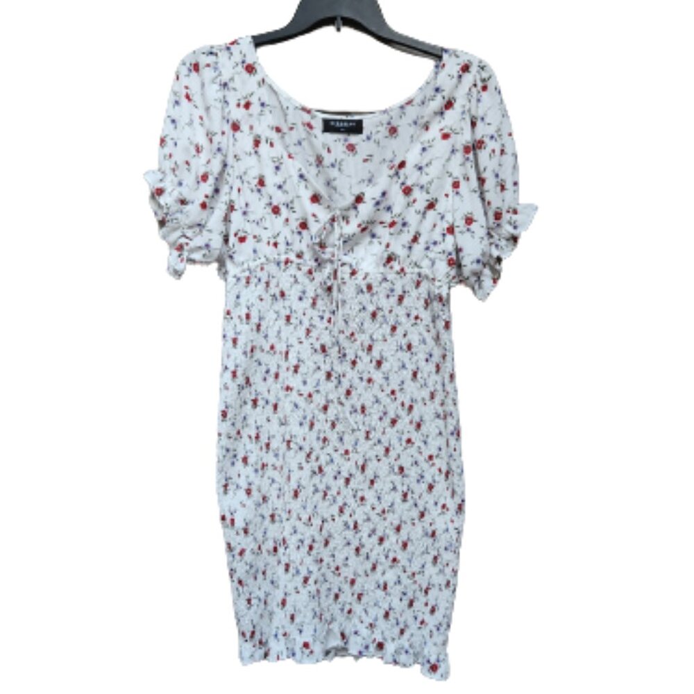 Rebdolls Plus Bodycon Smocked Dress Sweetheart Neckline Ditsy Floral Cottagecore